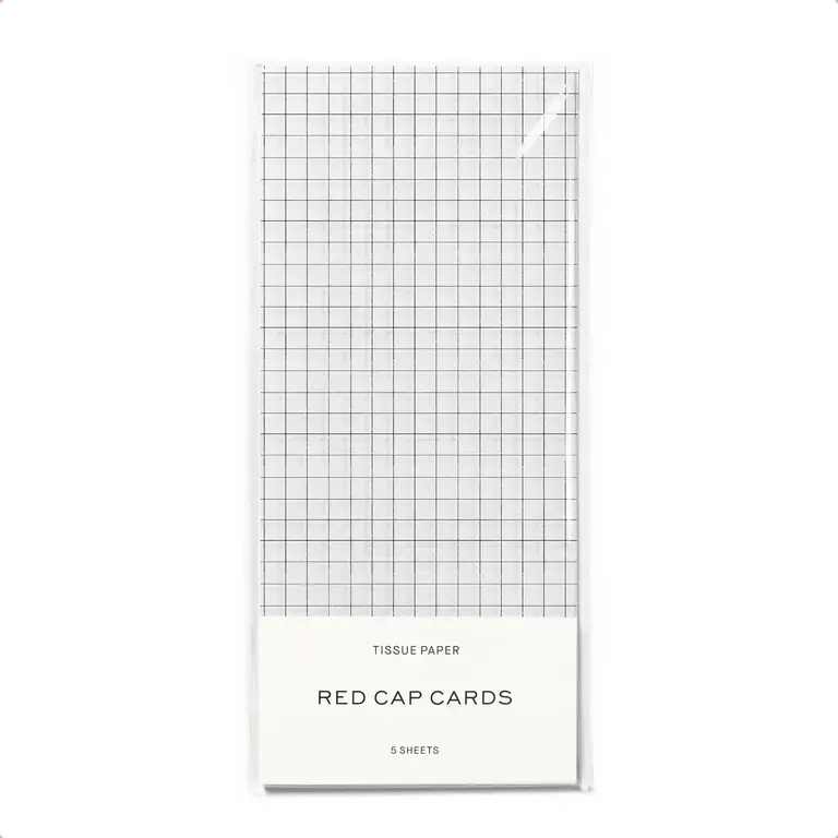 Red Cap Cards Red Cap Tissue Paper Pack (5 sheets) Grid