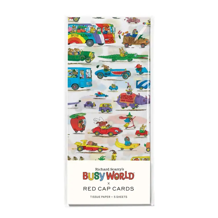 Red Cap Cards Red Cap Tissue Paper Pack (5 sheets) Busytown Cars