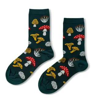 Yellow Owl Yellow Owl Forest Fungi Mushroom Socks - Women
