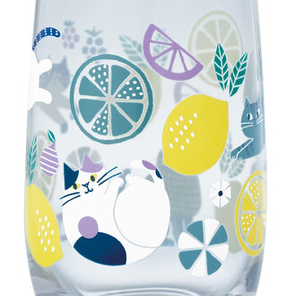 Fika Japan Fika Tall Glass Tumbler Citrus Cat