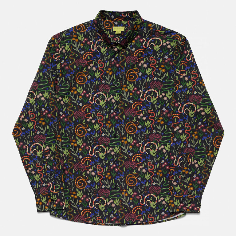 Poplin & Co. Poplin & Co Long Sleeve Shirt Snakes and Flowers