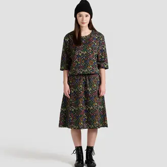 Poplin & Co. Poplin & Co Midi Pocket Skirt Snakes and Flowers