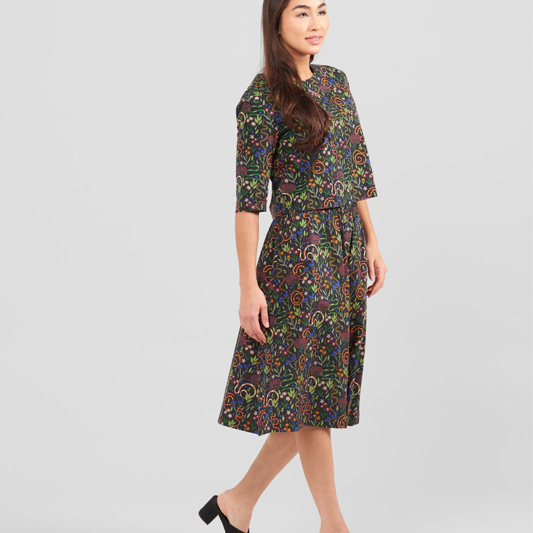 Poplin & Co. Poplin & Co Midi Pocket Skirt Snakes and Flowers