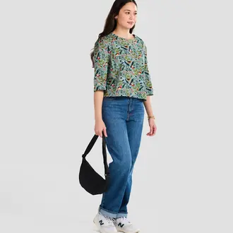 Poplin & Co. Poplin & Co 3/4 Sleeve Pullover Blouse Bird Watching