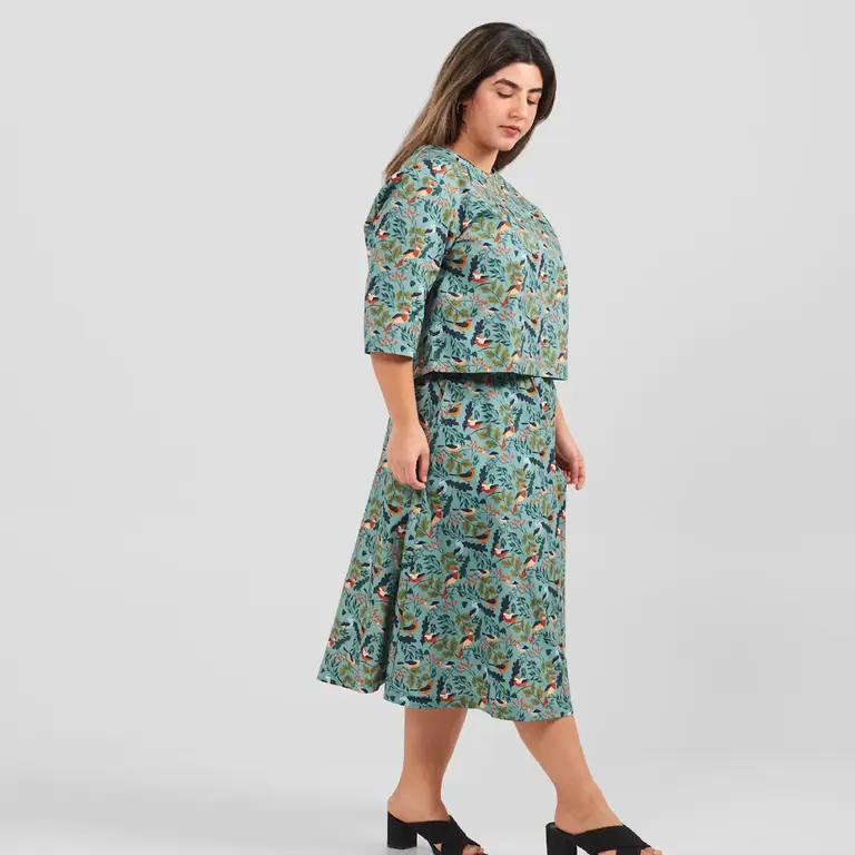 Poplin & Co. Poplin & Co 3/4 Sleeve Pullover Blouse Bird Watching