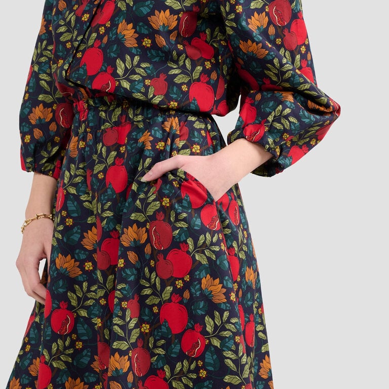 Poplin & Co. Poplin & Co Midi Pocket Skirt Pomegranate
