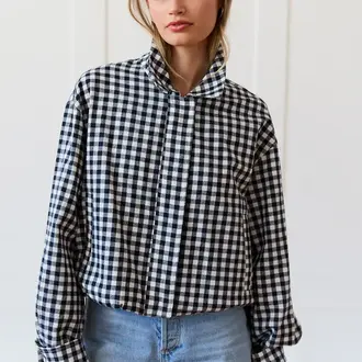Raison Raison Gingham Cotton Cinch Jacket