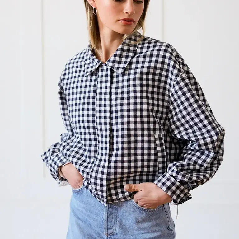Raison Raison Gingham Cotton Cinch Jacket