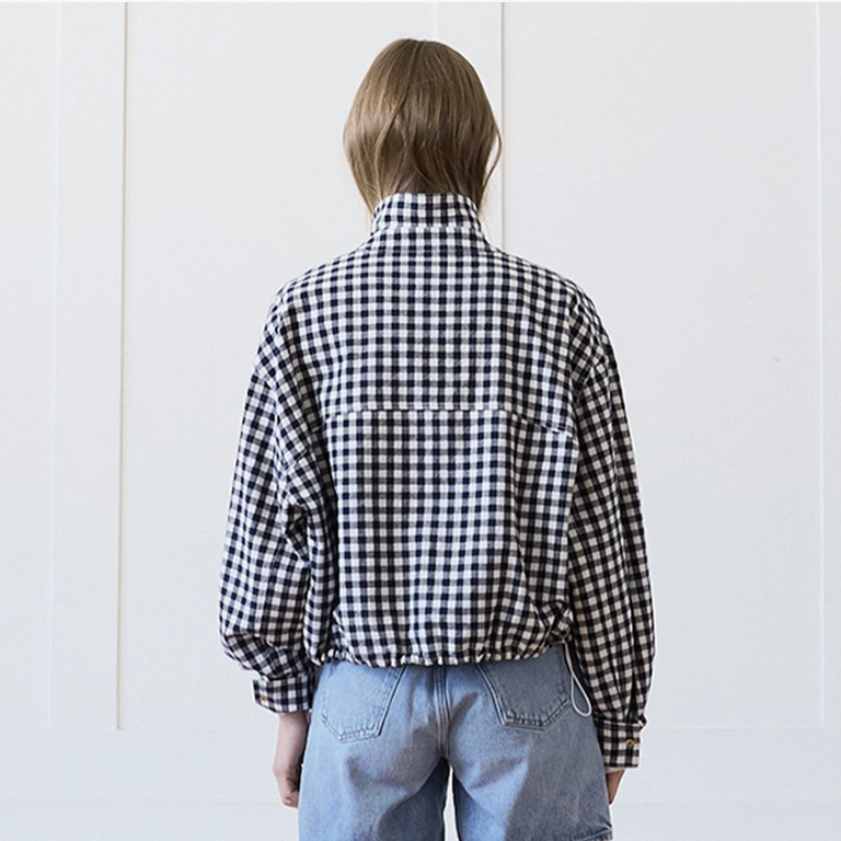 Raison Raison Gingham Cotton Cinch Jacket