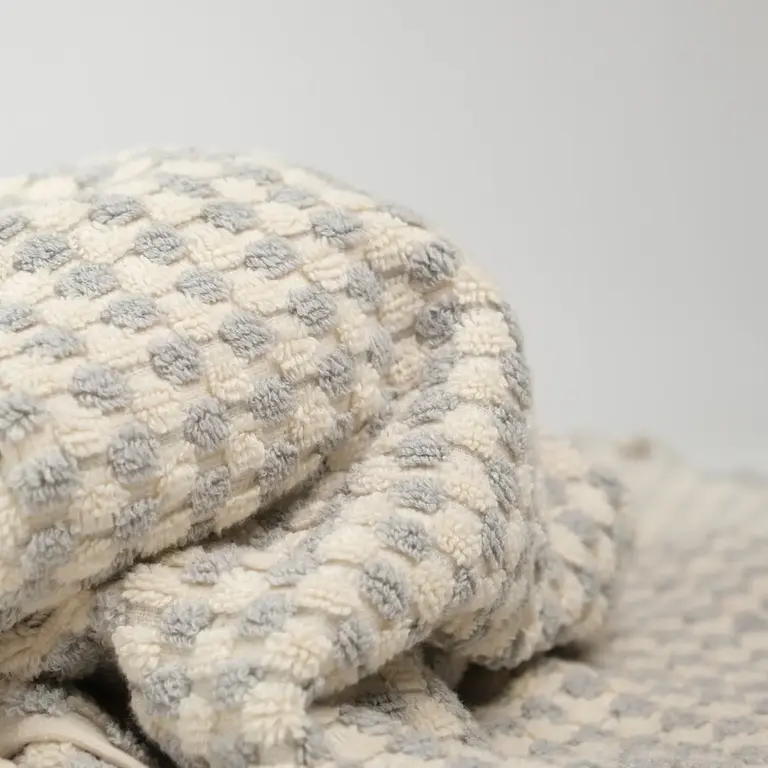 Kalkedon Kalkedon Turkish Cotton Bath Pom Pom Towel Grey
