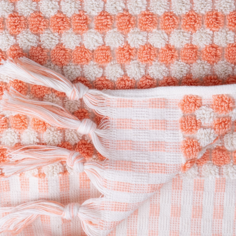 Kalkedon Kalkedon Turkish Cotton Pom Pom Hand Towel Pink