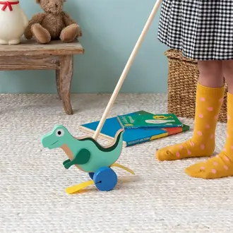Rex London Rex London Wooden Push Along Flapping Dinosaur