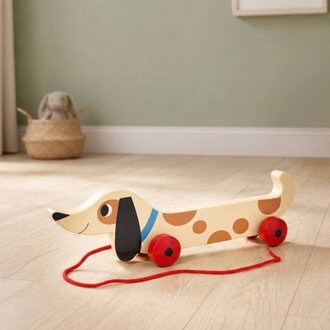 Rex London Rex London Wooden Pull Toy Charlie Sausage Dog