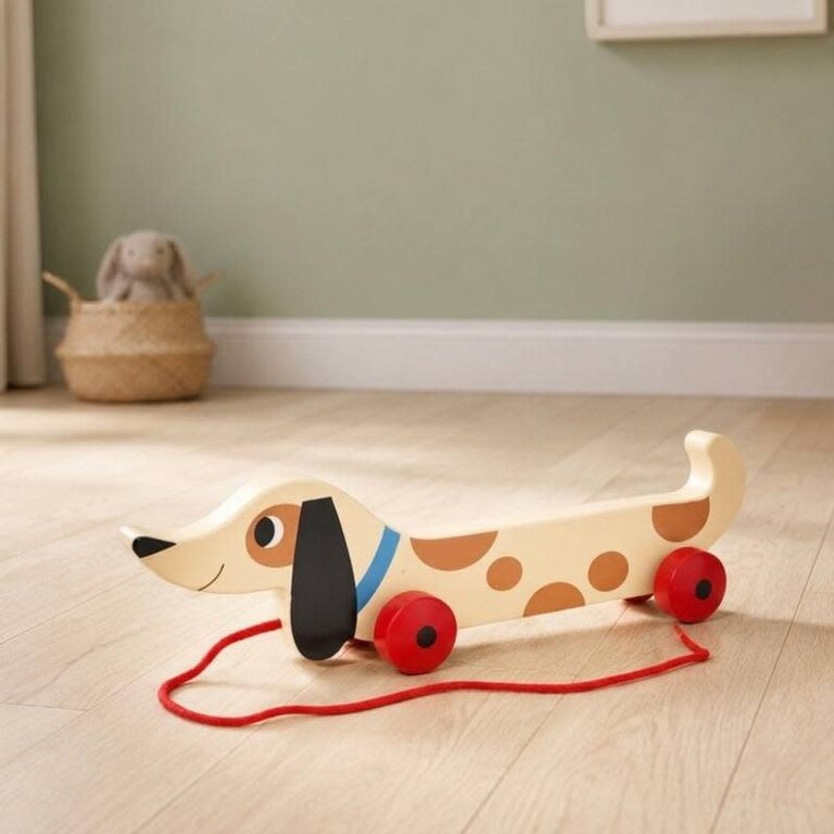 Rex London Rex London Wooden Pull Toy Charlie Sausage Dog