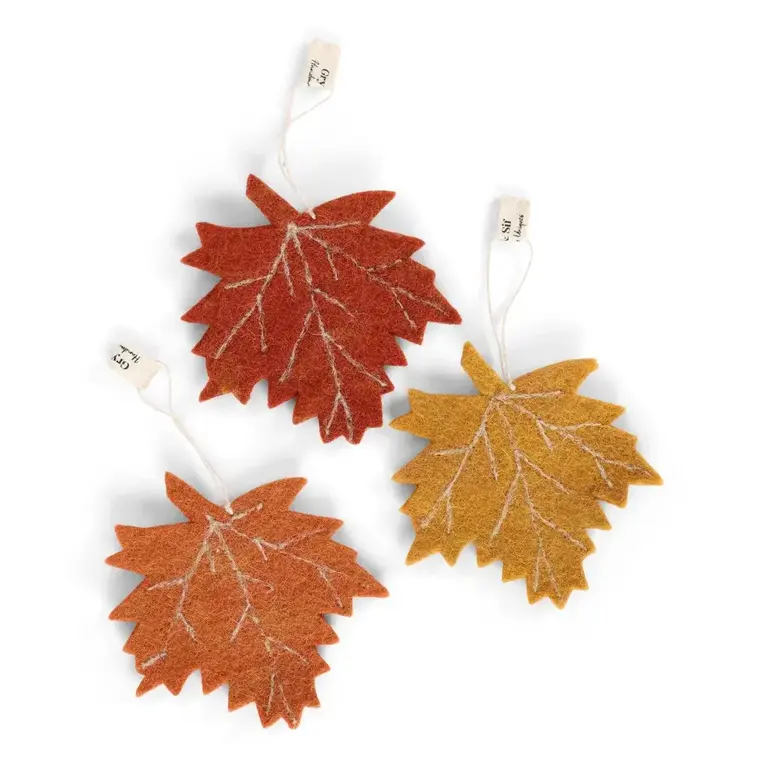 EGS EGS Fair Trade Ornaments Maple Leaves S/3