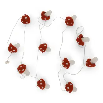 EGS EGS Fair Trade Felt Garland w Rusty Red Mushrooms