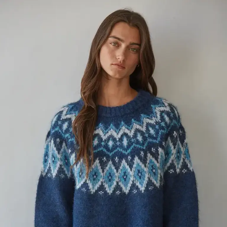 Together Together Fair Isle Pullover Navy