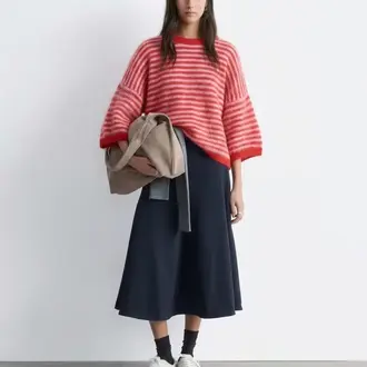 Tamba Tamba Floofy Striped Oversize Pullover O/S