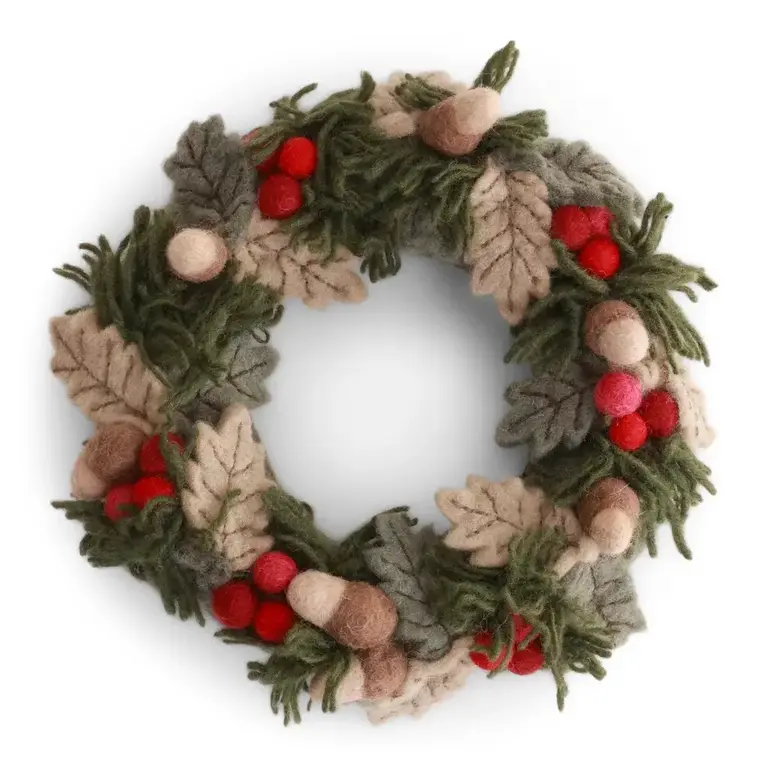 EGS EGS Fair Trade Wreath w Berries Leaves Acorns 20cm