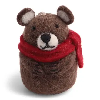 EGS EGS Fair Trade Ornament Brown Bear w. Scarf