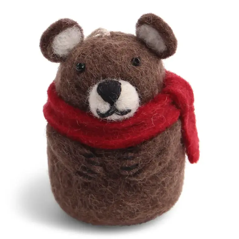 EGS EGS Fair Trade Ornament Brown Bear w. Scarf