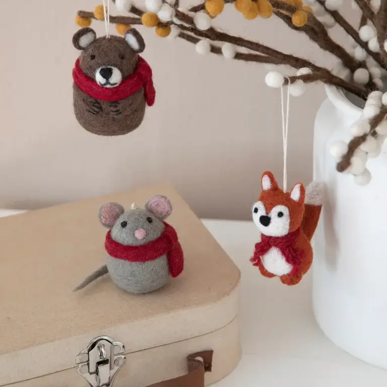 EGS EGS Fair Trade Ornament Brown Bear w. Scarf