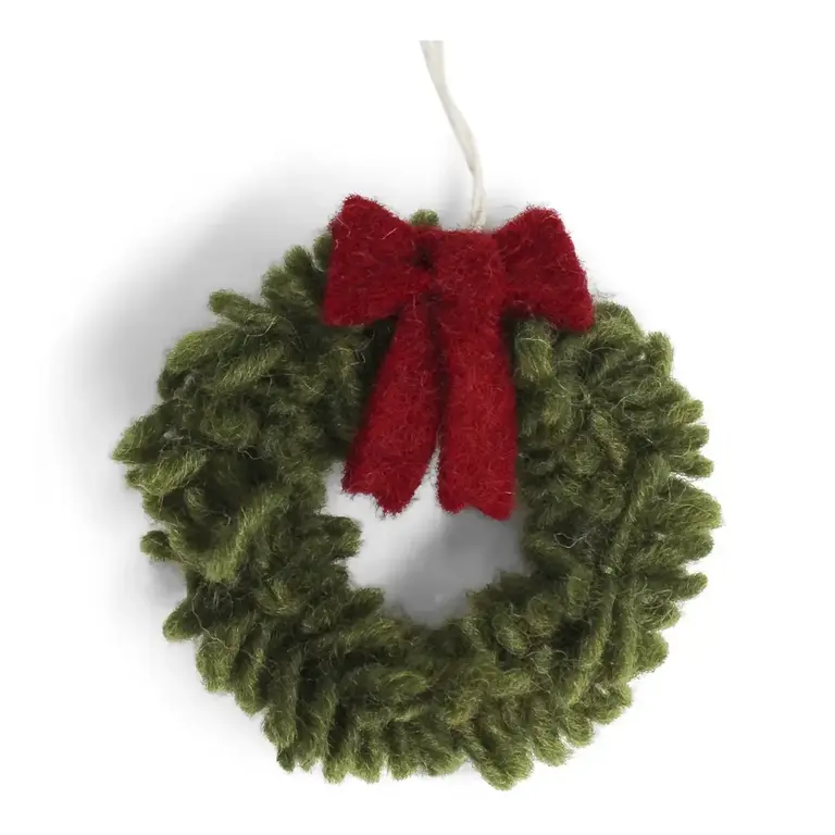 EGS EGS Fair Trade Ornament Mini Wreath w Red Bow