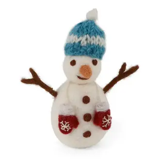 EGS EGS Fair Trade Ornament Snowman w Mittens Blue Hat