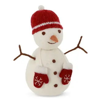 EGS EGS Fair Trade Big Snowman Red Hat w Mittens 29cm EGS EGS Fair Trade Big Snowman Red Hat w Mittens 29cm