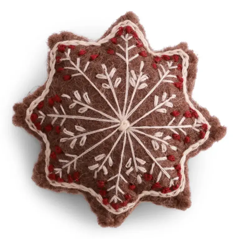EGS EGS Fair Trade Felt Gingerbread Star w Embroidery