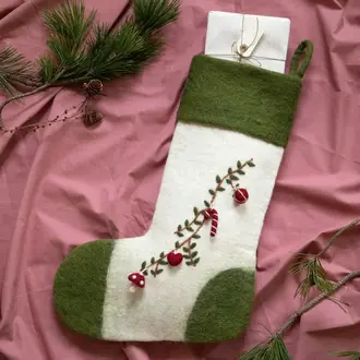 EGS EGS  Fair Trade Felt Stocking w Holiday Garland