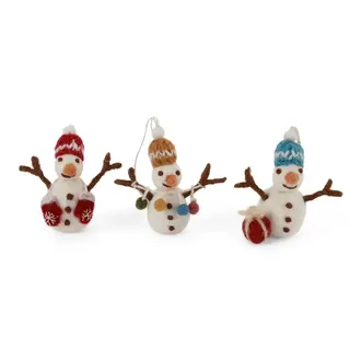 EGS EGS Fair Trade Ornament Cheery Snowmen Trio