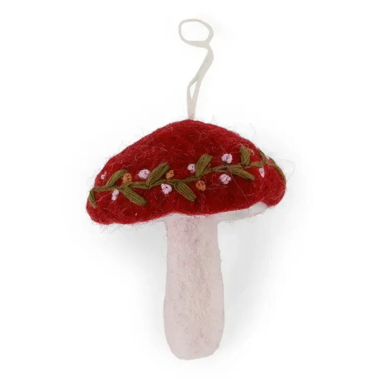 EGS EGS Fair Trade Ornament Embroidered Mushroom Big