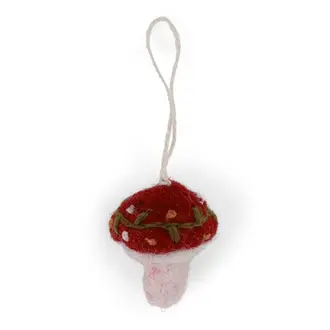 EGS EGS Fair Trade Ornament Embroidered Mushroom Small