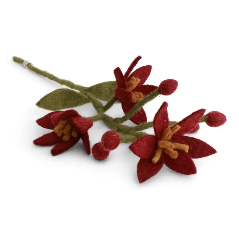 EGS EGS Fair Trade Felt Nova Flower Branch Dark Red