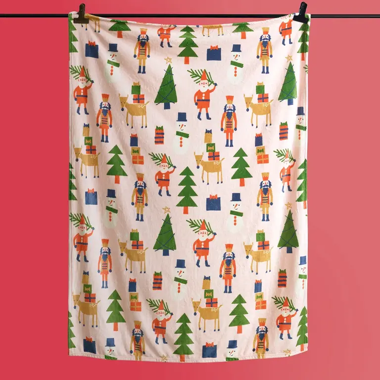PK Handcraft Holiday Characters Printed Plush Throw Blanket 50x70"