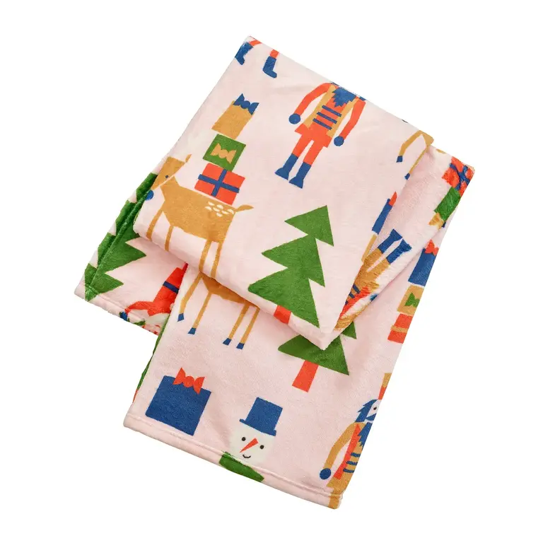 PK Handcraft Holiday Characters Printed Plush Throw Blanket 50x70"