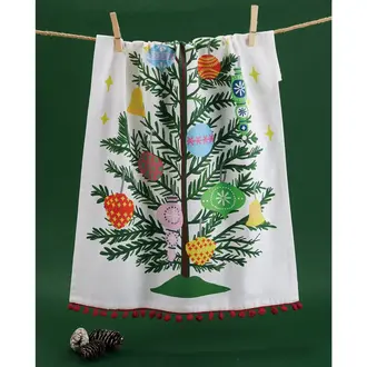 PK Handcraft Vintage Christmas Tree Cotton Kitchen Towel