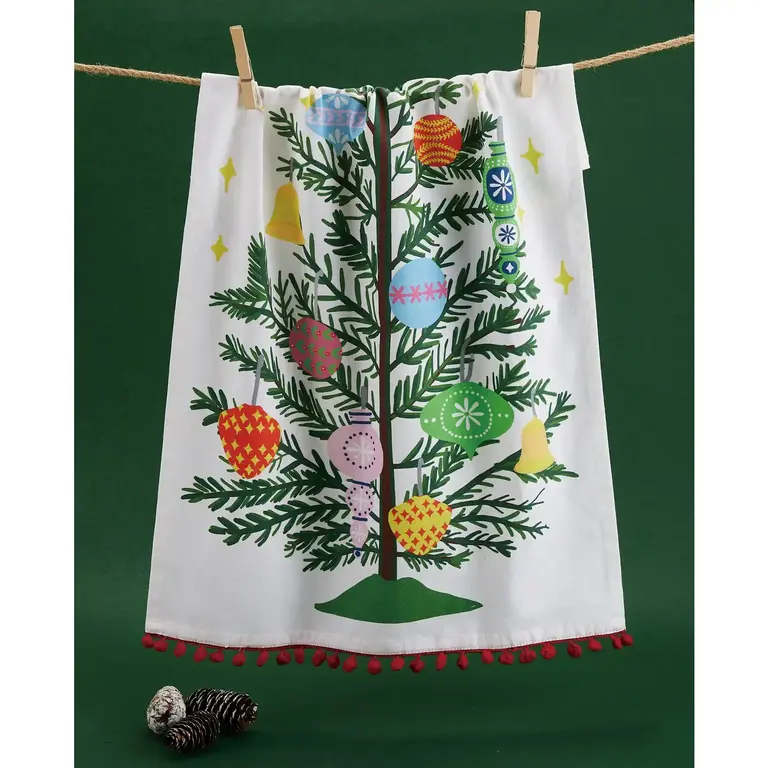 PK Handcraft Vintage Christmas Tree Cotton Kitchen Towel