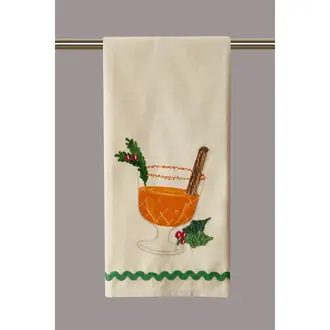 PK Handcraft Embroidered  Cotton Kitchen Towel Holiday Cider