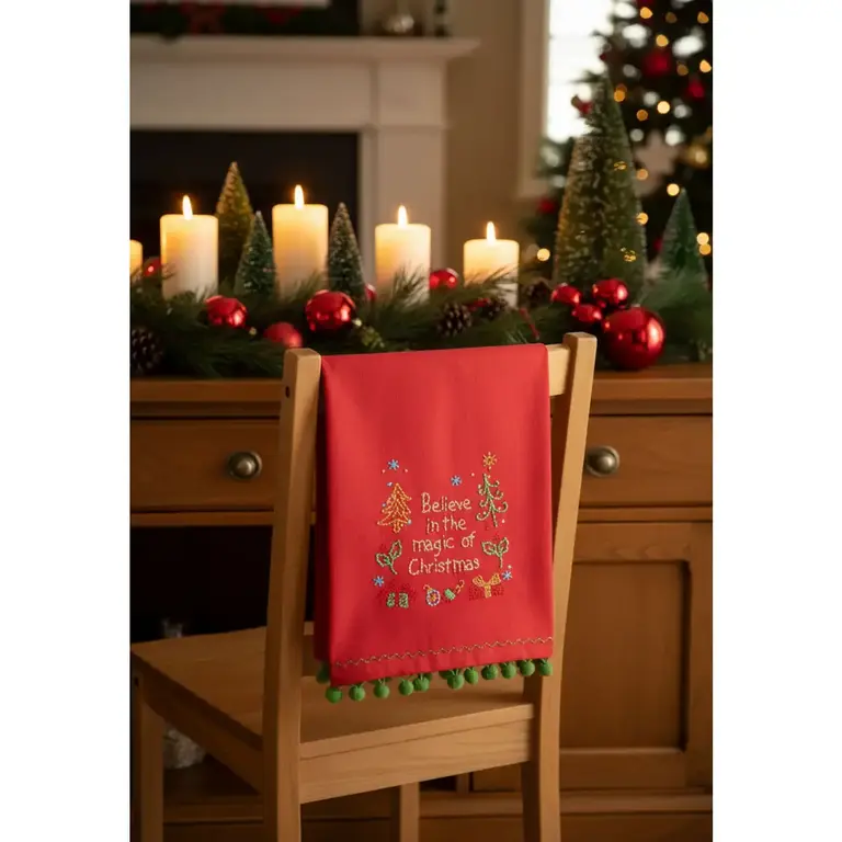 PK Handcraft Embroidered  Cotton Kitchen Towel Believe In The Magic