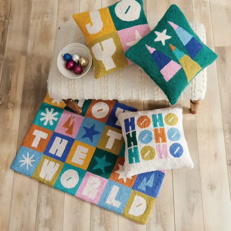 PK Handcraft Hooked Wool Starry Forest Cushion (w. Insert) 14"