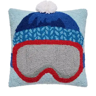 PK Handcraft Hooked Wool Ski Hat & Goggles Cushion (w. Insert) 14"