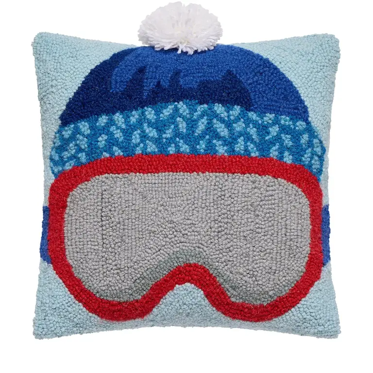 PK Handcraft Hooked Wool Ski Hat & Goggles Cushion (w. Insert) 14"