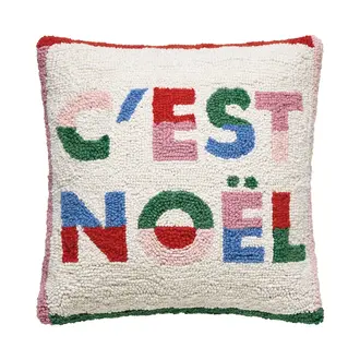 PK Handcraft Hooked Wool C'est Noel Cushion (w. Insert) 16"