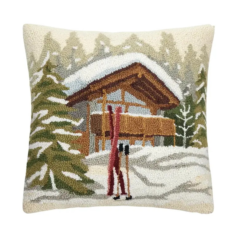 PK Handcraft Hooked Wool Chalet Cushion  (w. Insert) 18"