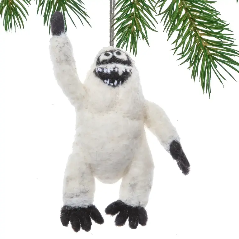 SRB Abominable Snowman Felted Ornament