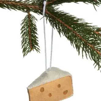 SRB Cheese Wedge Felted Ornament