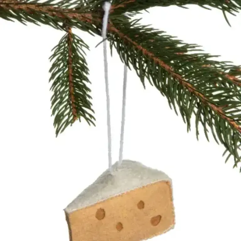 SRB Cheese Wedge Felted Ornament