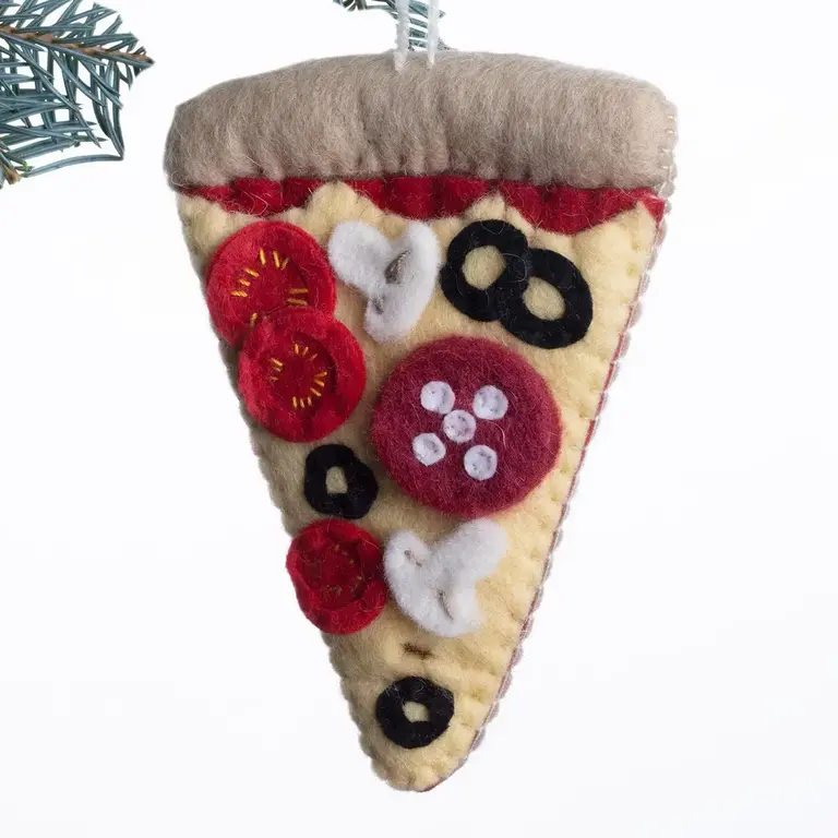 SRB Pizza Slice Felted Ornament